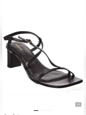 Frame Le Braxton Leather Sandals kitten Heel Strappy Square open Toe 6.5 black